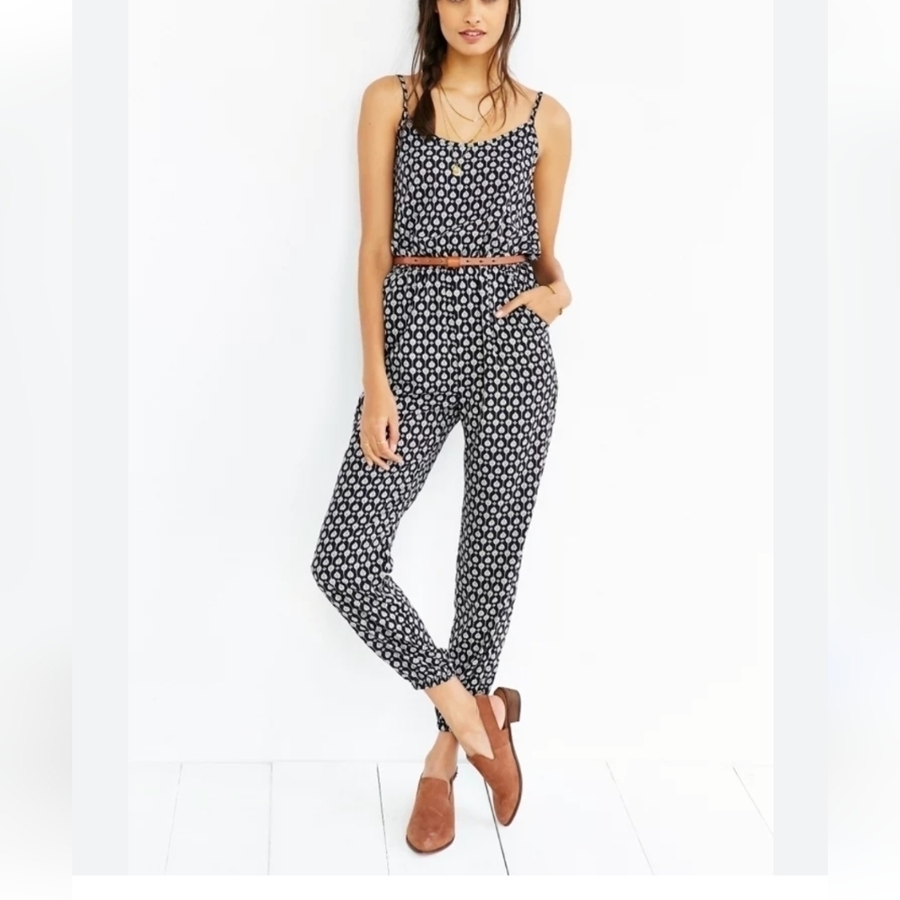Vintage women's silky boho jumpsuit size S